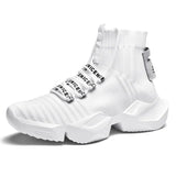 Retro Cool Outsole Men Sneakers Breathable High Top Running Shoes for Men Black Sports Shoes Slip-On Walking