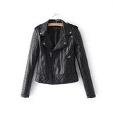 Women Spring Autumn Faux Leather Jackets Lady Motorcyle Zipper Biker Blue Coat Outerwear Plus Size Za Jacket Female