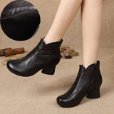 Autumn Winter Woman Genuine Leather Ankle Boots Female Casual Shoes Women Waterproof Warm Snow Boots Ladies