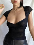 Back Cutout Black Crop Top- Outfit