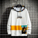 and Autumn New Printed 2021 Men's Hooded Simple Sweatshirt Fashion Trendy Wild Youth Contrasting Color Hoodie