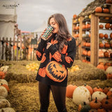Winter Streetwear 2021 Gothic Ghost Pattern Knit Top Loose Long Sleeves Warm Fashion Girl Pullover sweater Sweater