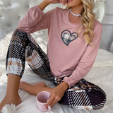 Wear Casual Pajamas Suit Milk Silk Round Collar Long Sleeve Trousers Home Clothes Hot