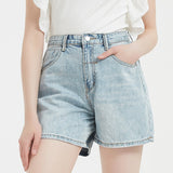2022 Women's Denim Shorts Summer High Waist Thin Loose Casual Slim High Street Fashion Women Shorts Blue