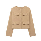 New Clip Round Collar Short Jacket