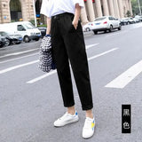 High waist Casual Pants Women loose Spring Autumn 2019 New Women's Korean slim Harem pants Plus Size Nine pants