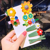 New Girls Cute Cartoon Flower Geometric Hairpins Sweet Headband Hair Ornament Barrettes Hair Clips Fashion Hair