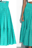 Print Long Skirts For Women Fashion 2023 High Waist Ruffle Skirt Sets Summer Beach Skirt Woman Ruched Women's