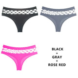 3Pcs/Lot Hollow Out Lingerie Seamless Sexy Panties Women Elasticity Underwear Temptation Middle-waist G String