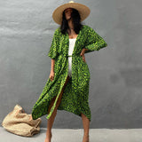 Sexy Black Retro Striped Batwing Sleeve Self Belted Plus Size Long Kimono Tunic Women Tops and Blouses Shirts