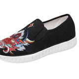 Zingj Men's Shoes Embroidered Korean Cloth Shoes Social Embroidery Flower Bean Shoes Lazy Tide Sail Flat Cloth