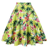 Skirt 50s 60s Retro High Waist Skater Floral Printed Pin Up Rockabilly Office Casual Women's Clothing For Party