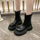 Boots British Style Short Boots Autumn Winter New Rear Zipper Small Chelsea Skinny