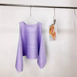 Folded Women's Summer Solid Color Top Sleeker-Less Collar Fashion Loose Daily Simple Wear Commuting