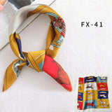 Square Silk Scarf Women Fashion Print Small Neck Scarfs Office Lady Hair Band Foulard Hand Kerchief Female Bandana