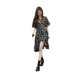 hoydsn 2022 summer dress new French Chiffon floral woman dress women's design temperament V-neck skirt elegant