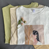 Art Abstract Printing T-shirts Summer Tops Shorts Sleeve Slim T-shirts Woman Casual