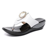 Women Shoes Summer Genuine Leather Beach Sandals Wedge Platform Slippers Flip Flops For Women Platform
