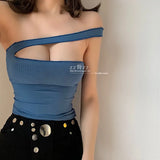 Irregular Lace Ruffle Super Sexy Hollow Out 3 Ways To Wear Slim Tube Top Fold Tops Tank Camis Women Girl Female