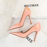 Zingj Fashion Simple Ultra High Heel Shallow Pointed Sexy Nightclub Show Thin Silk Women's Singles