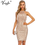 party Halter mini Sequin summer Dress women vintage club elegant wrap bodycon woman dress slip ladies dresses vestidos