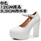 6Cm Silver Heeled Show Shoes Thick-Singing Leather Shoes Thick-Soled Model Single-Shoe Large-Size Working
