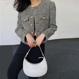 Autumn Winter Women Tweed Jacket Vintage Button Up Long Sleeve O-Neck Pocket Designer Brand Elegant Lady Coat Tops