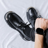 Zingj Casual Leather Shoes Trend Teen Platform Fall 2023 New Versatile Men's Working Shoes