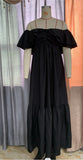 Spot 2025 Summer New Female Temperament Solid Color One-Word Shoulder Wipe Chest In The Long