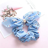 Vintage Striped Bow plaid Scrunchie For Girls Ponytail Holder Elastic Hair Bands ties Rubber Headwear Hair