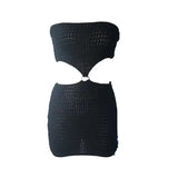 Zingj New Sexy Tight Knit Dress Strapless Skirt
