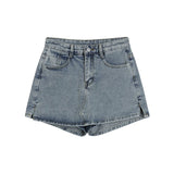 Summer Half Body Skirt Shorts Vintage High Waist Self Cultivation Casual Fashion Denim Short Skirt Hot Pants