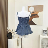 Aesthetic Fake Two Piece Plaid Print Cami TopOutfit