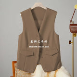 Zingj Vest Female 2024 Spring And Autumn New Korean Version Of Foreign Fashion Trend Vest Rice White Horse Clip Suit