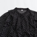 2025 New Women's Folding Decoration Wave Dot Printing Loose Shirt