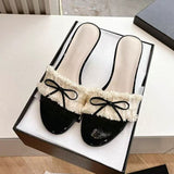 2025 High-Heeling Fine And New Elegant Women Wear Temperament Word By Word Drag Year-On-Year Foot Not Tired Small Fragrant Wind