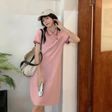 dress summer 2022 new slim POLO collar short-sleeved chic white casual T-shirt skirt ins tide bodycon