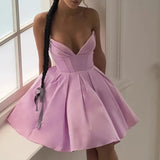 Lilac Deep Neck Corset Tube Mini Dress- Outfit