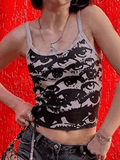 Screen Eye Print Crop Cami Top- Outfit