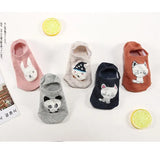 Piece=5 Pairs/lot Cute Animal Spring Women Socks Set Korean Style Funny Cat Dog Panda Low Cut Ankle Short Sox Happy