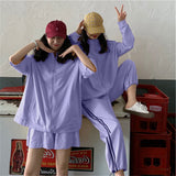 BF Oversized Sets Women Solid Zipper Sweater Elastic High Waist Wide Leg Soft Pants Simple Casual Korean Daily Student
