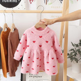 Winter Imitation Mink Fleece Sweater Princess Dress Baby Knit Sweater Baby Winter Foreign Style Hedging