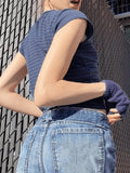 Vintage Striped Baby Crop Top- Outfit