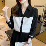 Women Solid White Blouse Tops Office Lady Work Chiffon Button Summer Short Sleeve Yellow Red Female Blouses Shirts