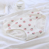 Cotton Panties Women Striped Underwear Strawberry pattern Underpants Female Lingerie Low Rise Girls Soft