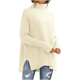 Zingj Autumn / Winter Turtleneck Sweater Female Lazy Wind Bat Sleeve Loose Fashion Head Sweater-Outfit