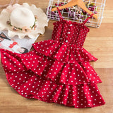 Lace Dress Flower Design Princess Dress Sleeveless Party Ball Gown Mesh Tutu Dress for Girls 3-8Ys Casual Clothing