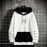 Hoodie Man Youth Autumn and Winter Models Korean Version of The Original Personality Stitching Letter Printing Hooded