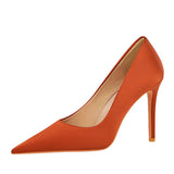Zingj Korean Spring And Autumn Fashion Simple Silk High Heels Fine Heel Shallow Pointed Women's Shoes Banquet High Heel