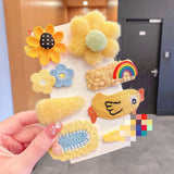 New Girls Cute Cartoon Plush Flower Hairpins Children Beautiful Hair Clips Barrettes Hairgrips Fashion Hair